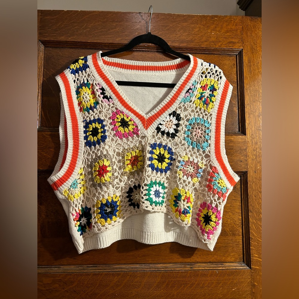 Crochet Flower Vest